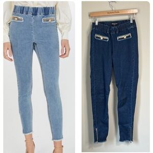 GENERATION LOVE Robbie Gold Chain Pocket Jegging Jean Dark Blue Sz S